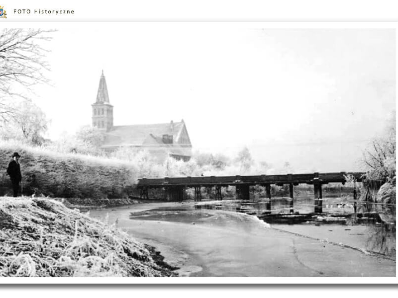 Meseritz - Międzyrzecz - Most przez Obrę zimą - ok. 1930 r.