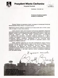pismo prezydenta ciechanowa