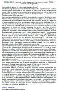 oświadczenie, opublikowane na fanpejdżu marszałka 23 czerwca 2022 r